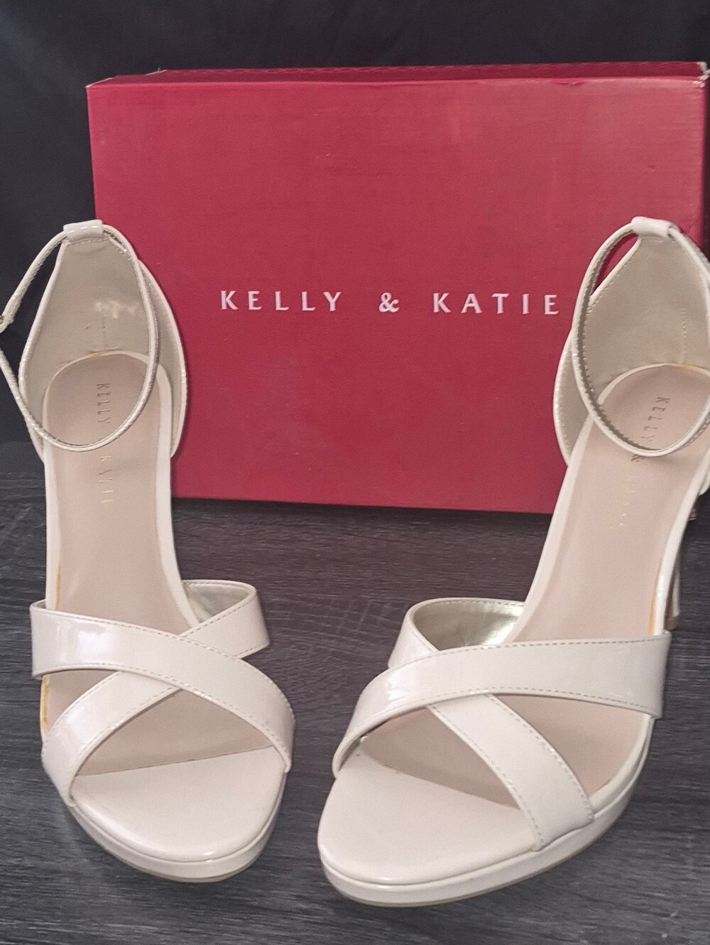 Kelly & Katie Women's Cream Ankle-Strap Platform Sandals